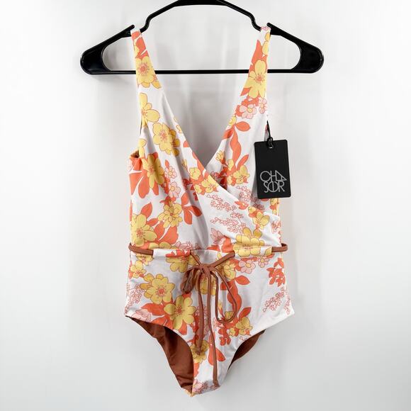 CHASER Swimsuit SZ Small One Piece NWT 70’s Retro Style Floral Print Hippie Boho - Picture 1 of 12